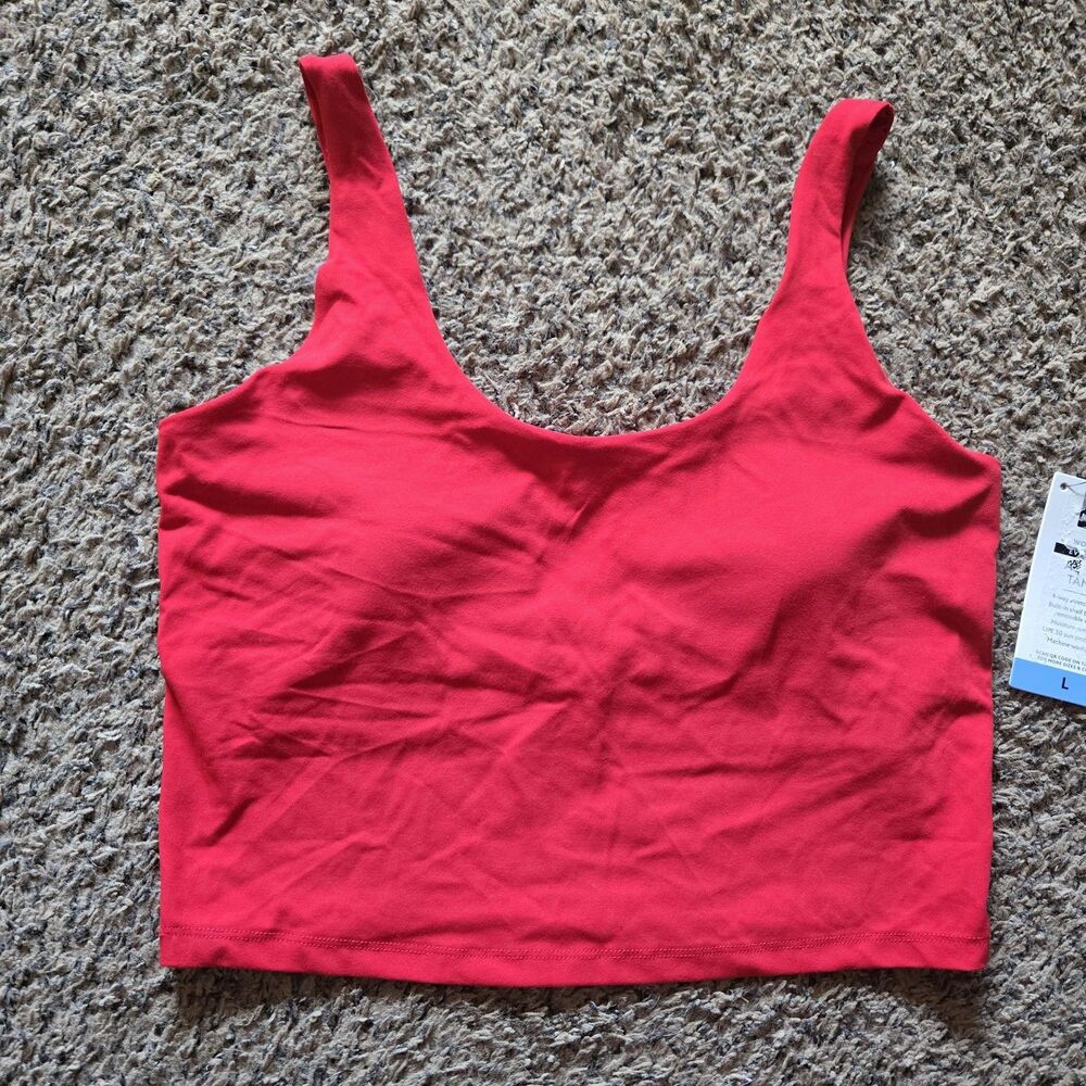 Member's Mark Active Tank Top Women's L Red Built In Bra UPF 50 NWT